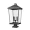Z-Lite Beacon 4 Light Outdoor Pier Mounted Fixture, Black & Clear Beveled 568PHXXLS-SQPM-BK - alternate 1